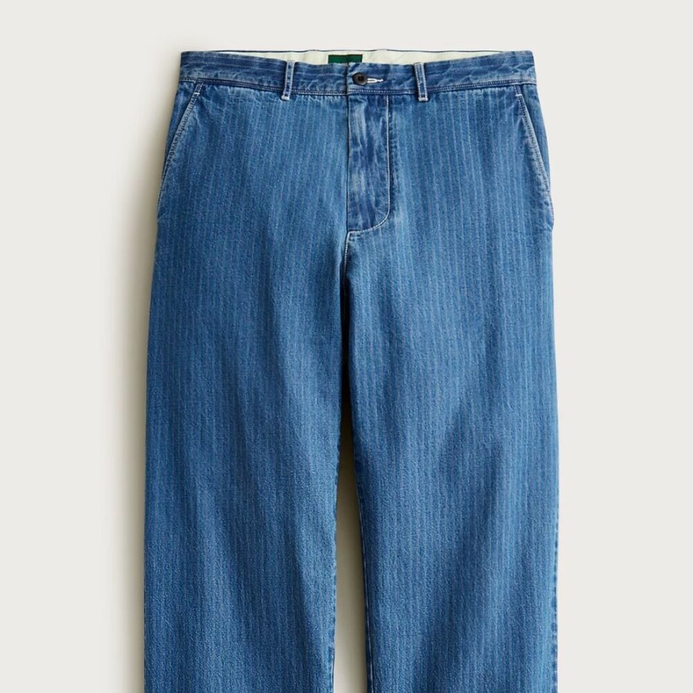 J.Crew Indigo Pinstripe Chino Pants Military Ivy Style 100% Cotton
